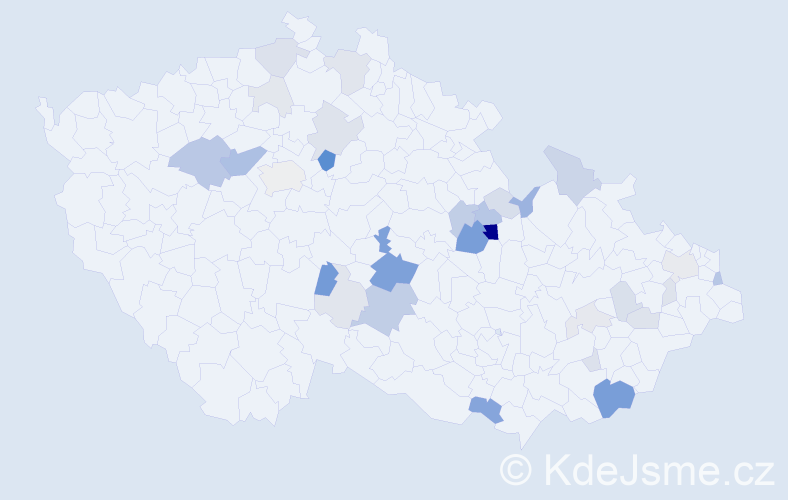 Příjmení: 'Hondlová', počet výskytů 93 v celé ČR
