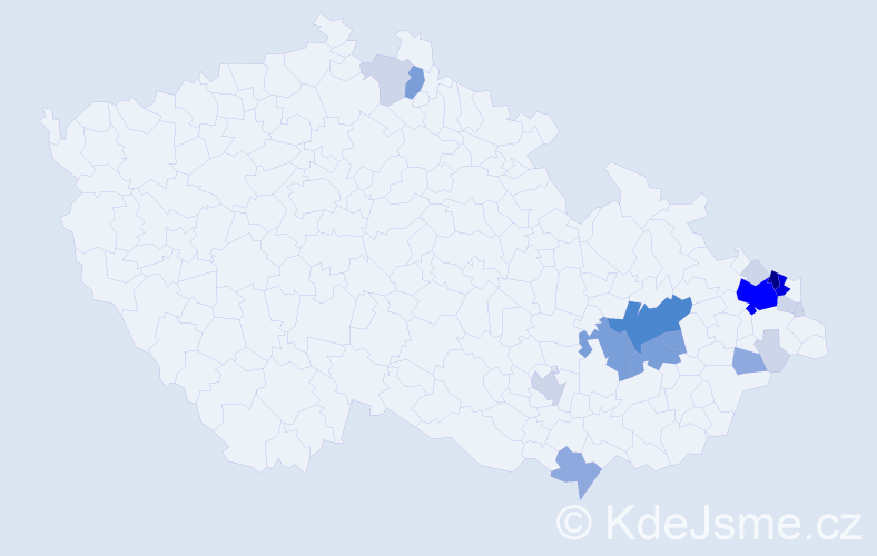 Příjmení: 'Molata', počet výskytů 70 v celé ČR