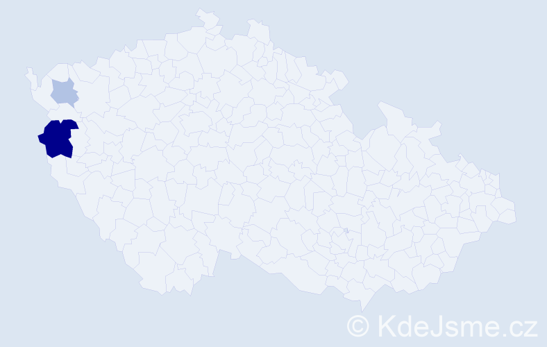 Příjmení: 'Kucmerová', počet výskytů 5 v celé ČR