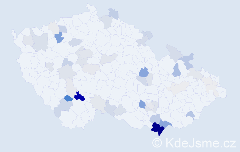 Příjmení: 'Hasilová', počet výskytů 181 v celé ČR