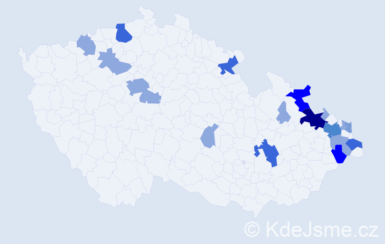 Příjmení: 'Varmusová', počet výskytů 48 v celé ČR