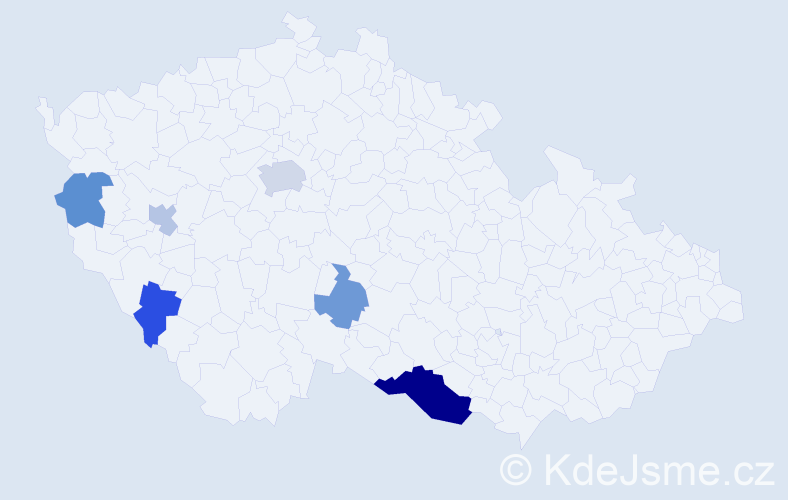 Příjmení: 'Koglerová', počet výskytů 12 v celé ČR