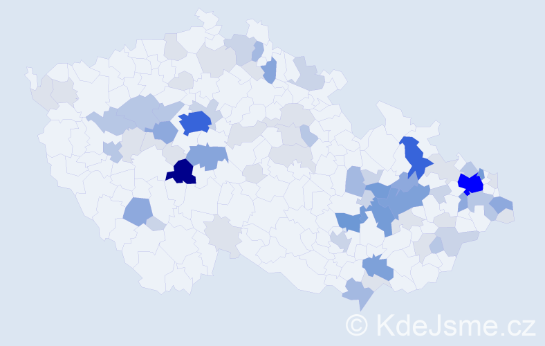 Příjmení: 'Kopka', počet výskytů 236 v celé ČR