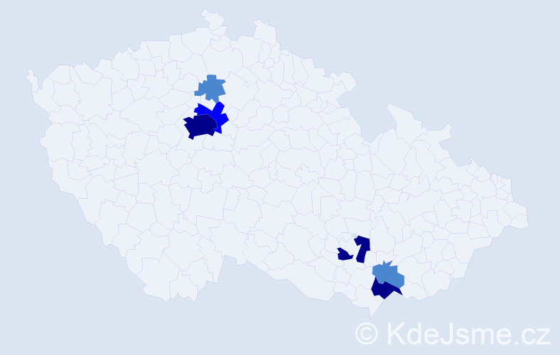 Příjmení: 'Turkovič', počet výskytů 13 v celé ČR