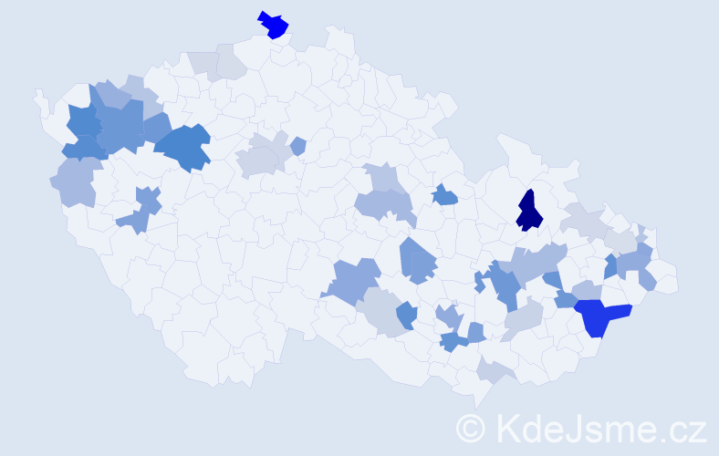 Příjmení: 'Zigmund', počet výskytů 108 v celé ČR