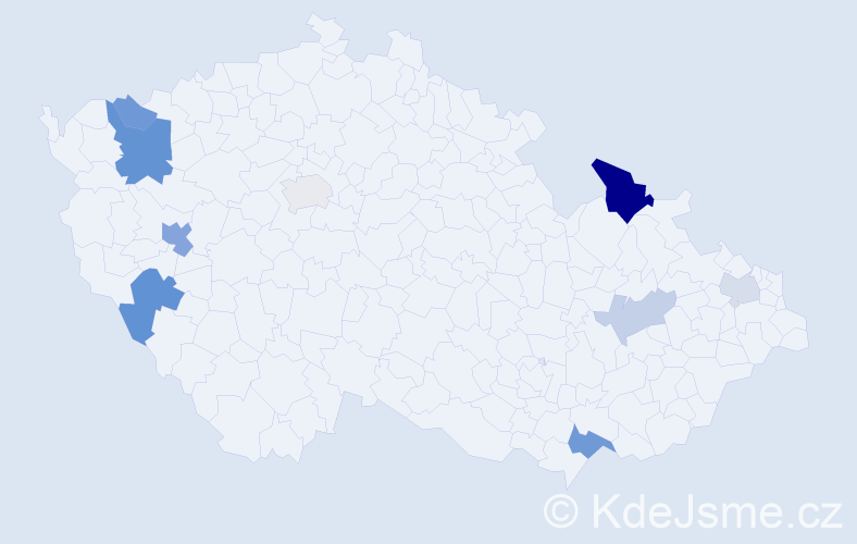 Příjmení: 'Kašperák', počet výskytů 18 v celé ČR