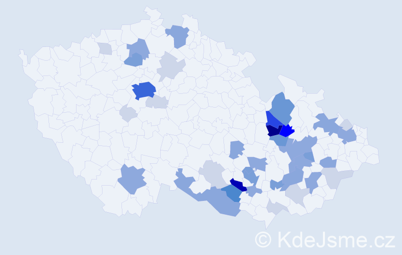 Příjmení: 'Kleibl', počet výskytů 138 v celé ČR