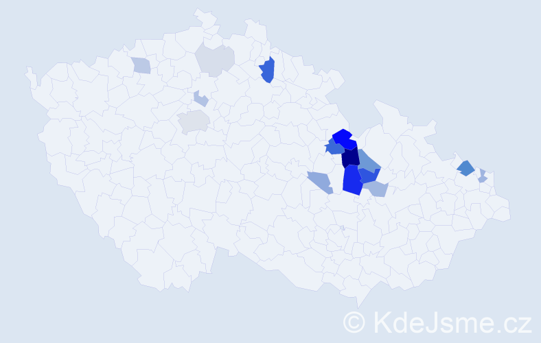 Příjmení: 'Peškar', počet výskytů 51 v celé ČR