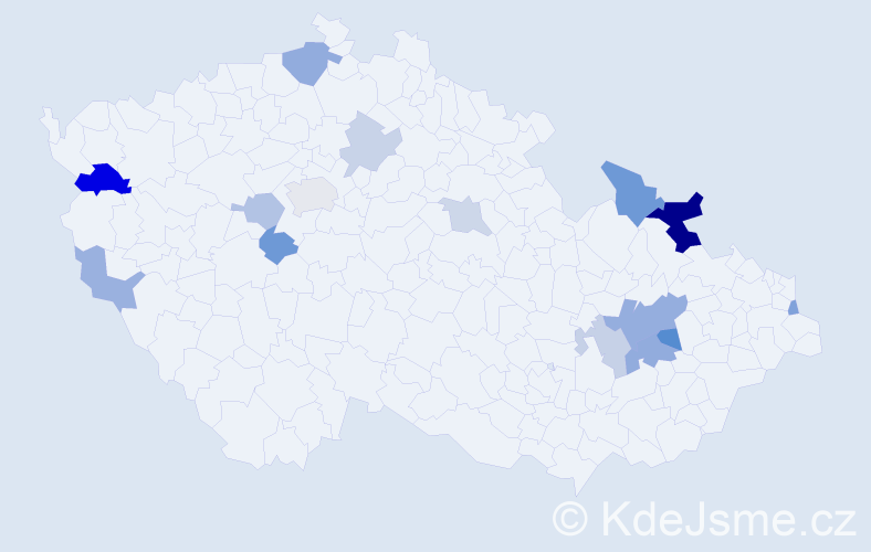 Příjmení: 'Labašová', počet výskytů 28 v celé ČR
