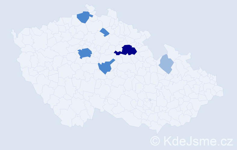 Příjmení: 'Bendásek', počet výskytů 13 v celé ČR