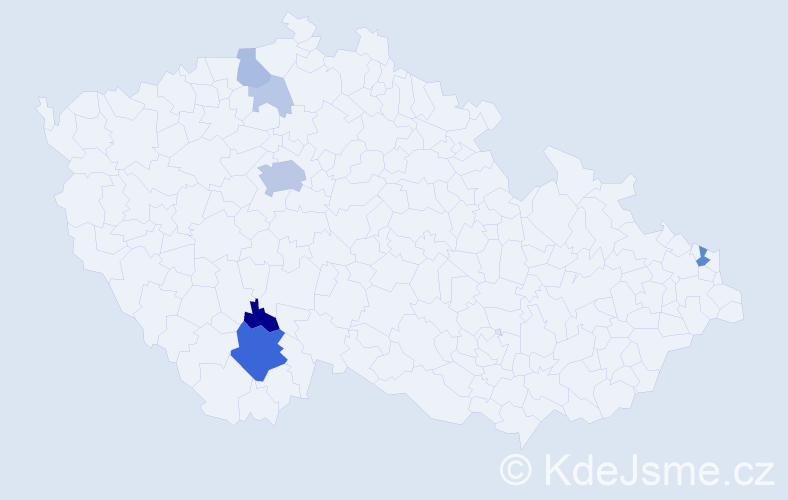 Příjmení: 'Studihradová', počet výskytů 28 v celé ČR