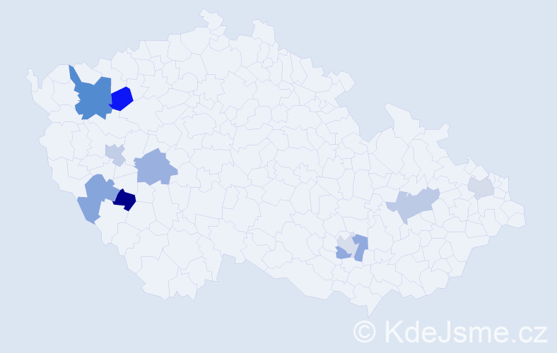 Příjmení: 'Pramuková', počet výskytů 12 v celé ČR