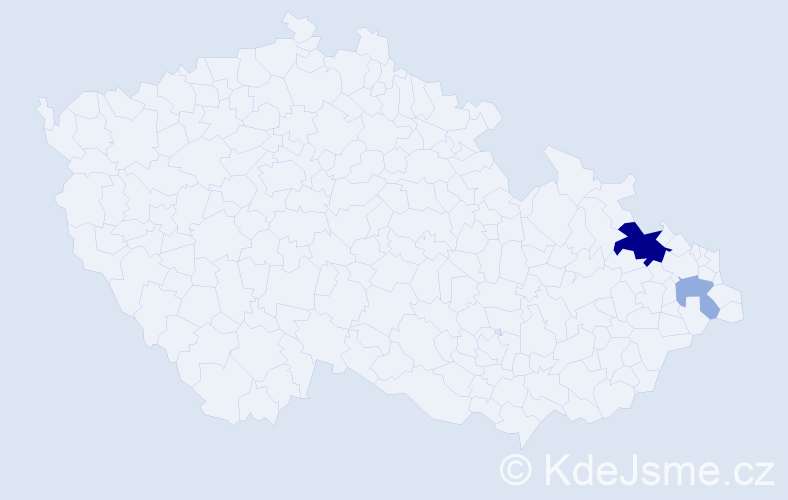 Příjmení: 'Quisková', počet výskytů 6 v celé ČR