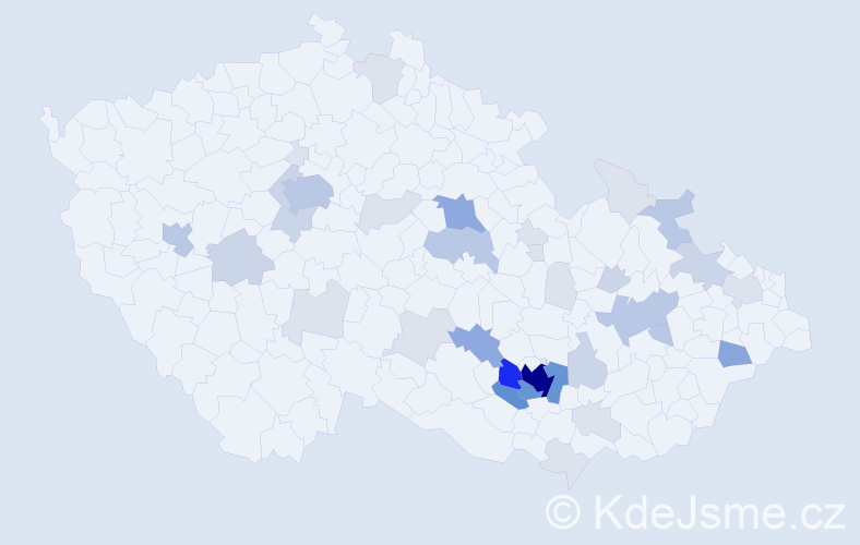 Příjmení: 'Kadaňková', počet výskytů 123 v celé ČR