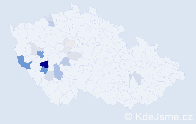 Příjmení: 'Šabková', počet výskytů 48 v celé ČR
