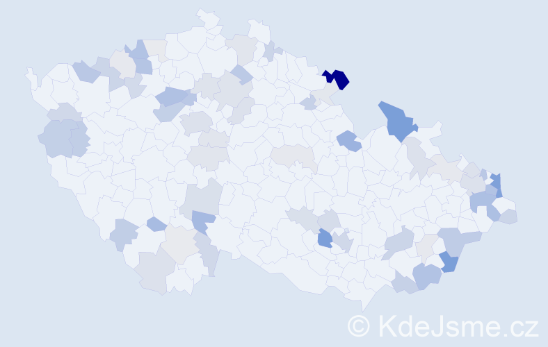 Příjmení: 'Gabriš', počet výskytů 160 v celé ČR