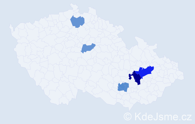 Příjmení: 'Lepil', počet výskytů 13 v celé ČR