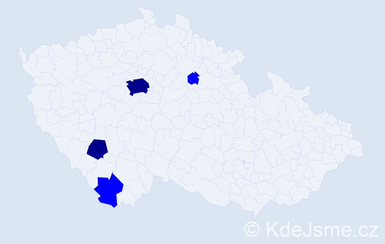Příjmení: 'Kebhart', počet výskytů 6 v celé ČR