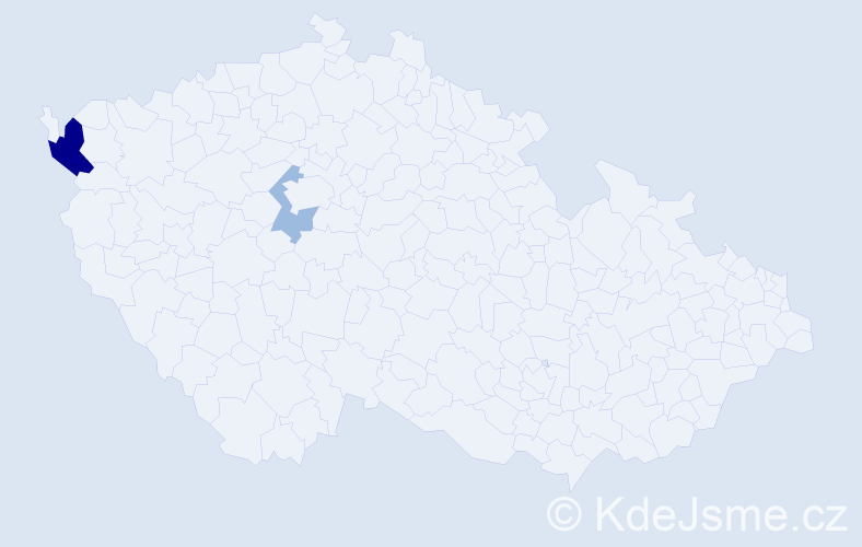 Příjmení: 'Bežák', počet výskytů 5 v celé ČR