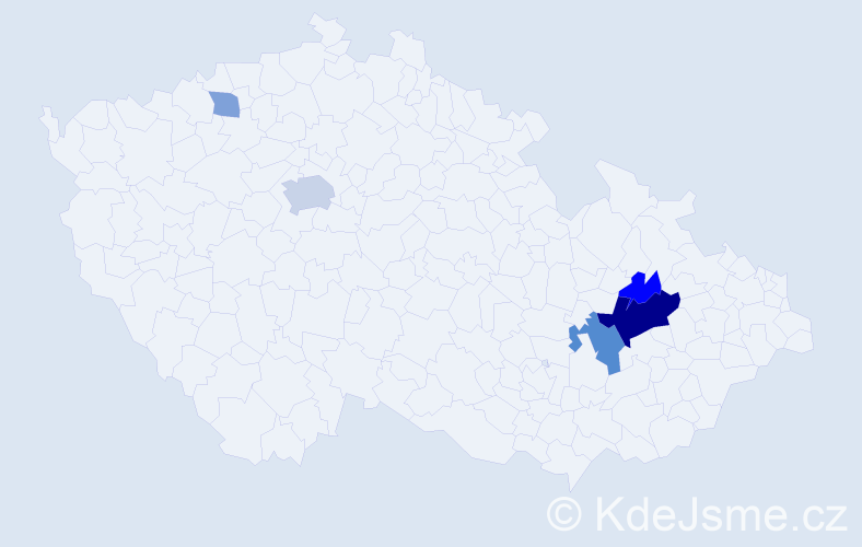 Příjmení: 'Natherová', počet výskytů 13 v celé ČR