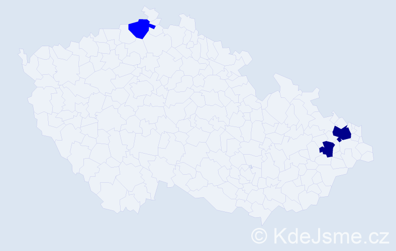 Příjmení: 'Andrássy', počet výskytů 8 v celé ČR