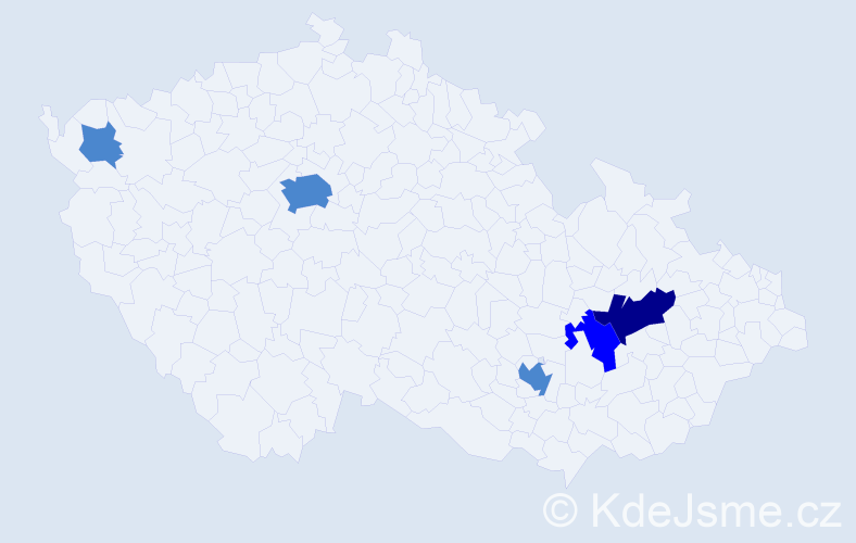 Příjmení: 'Dalloš', počet výskytů 8 v celé ČR
