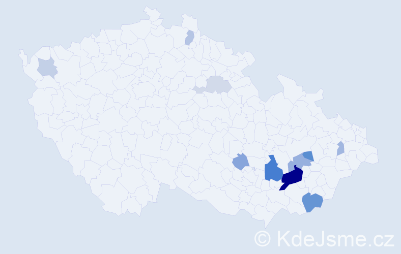 Příjmení: 'Baranyaiová', počet výskytů 25 v celé ČR