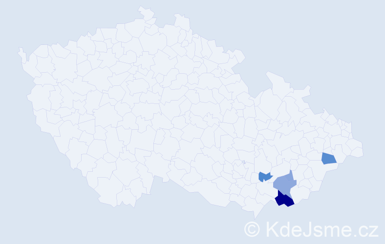 Příjmení: 'Kukuliš', počet výskytů 11 v celé ČR