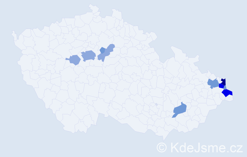 Příjmení: 'Vitošová', počet výskytů 28 v celé ČR