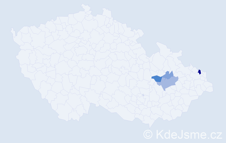 Příjmení: 'Klášterníková', počet výskytů 11 v celé ČR