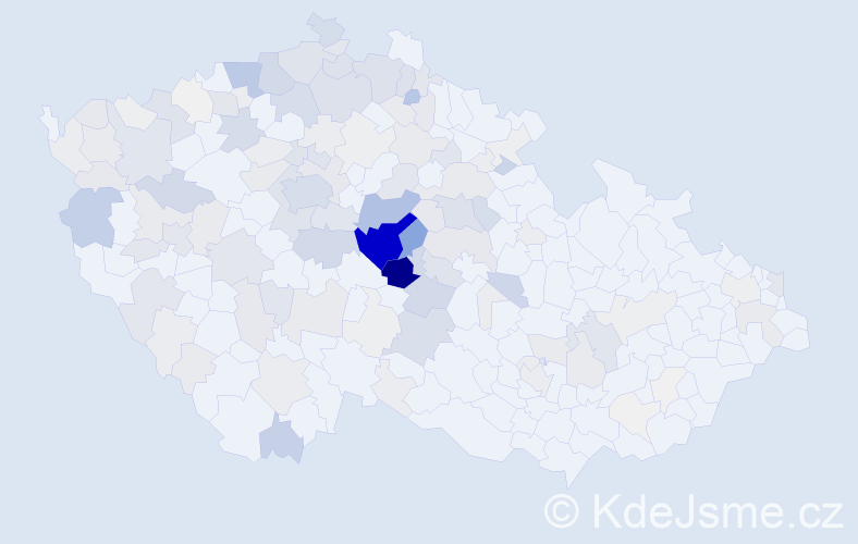 Příjmení: 'Tvrdík', počet výskytů 834 v celé ČR