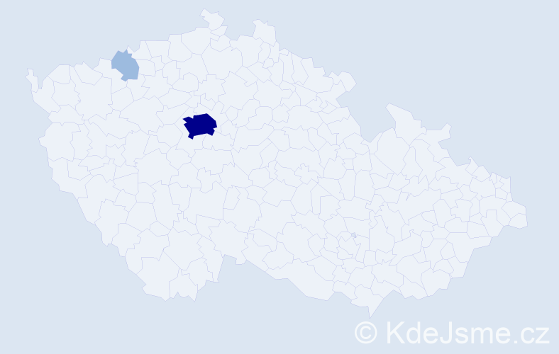 Příjmení: 'Austerlitzová', počet výskytů 5 v celé ČR