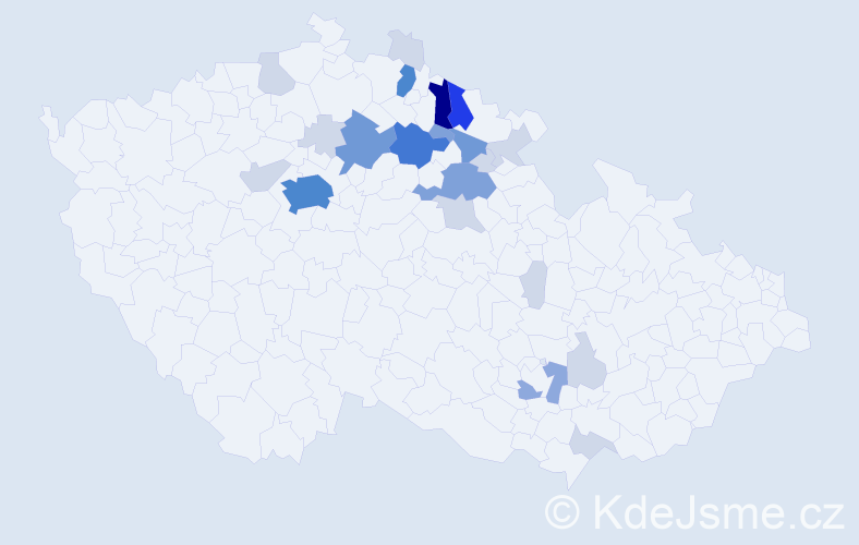 Příjmení: 'Lejdar', počet výskytů 78 v celé ČR