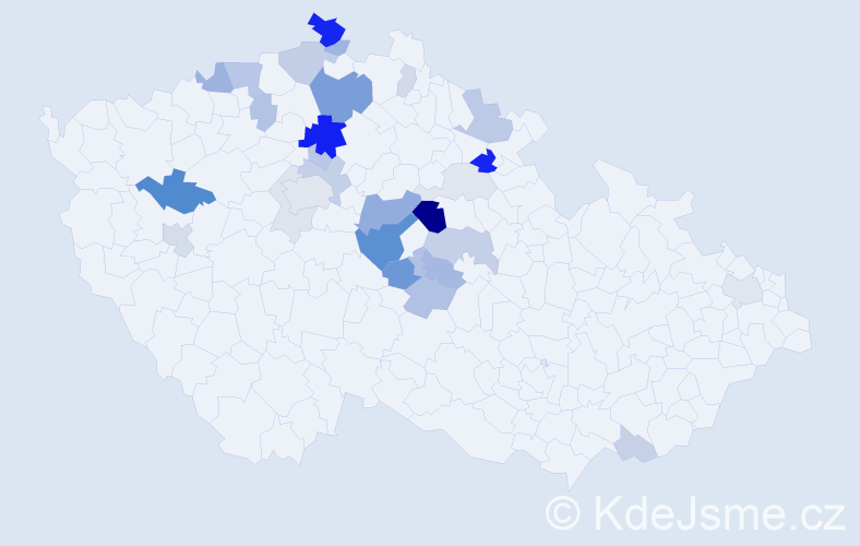 Příjmení: 'Semelka', počet výskytů 81 v celé ČR