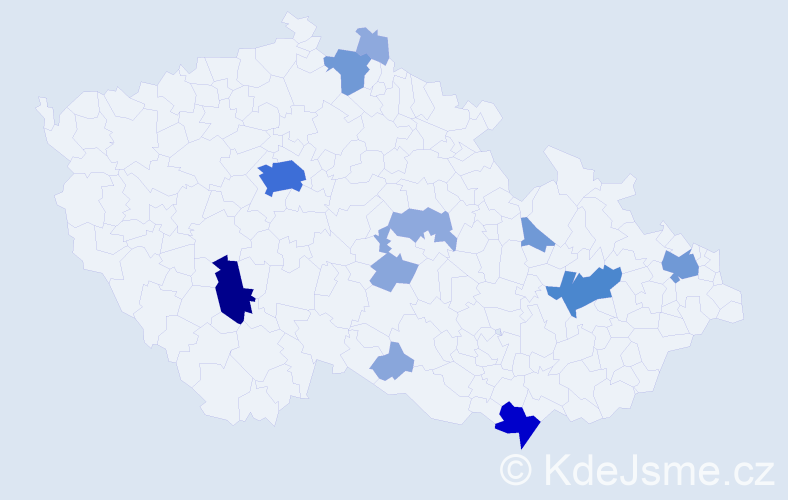 Příjmení: 'Čuka', počet výskytů 41 v celé ČR