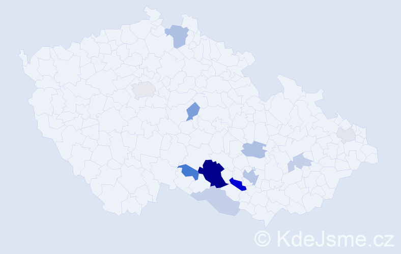 Příjmení: 'Pyrochta', počet výskytů 27 v celé ČR