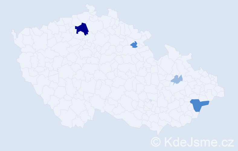 Příjmení: 'Vakrčka', počet výskytů 9 v celé ČR