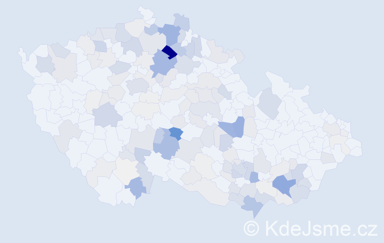 Příjmení: 'Maděra', počet výskytů 572 v celé ČR