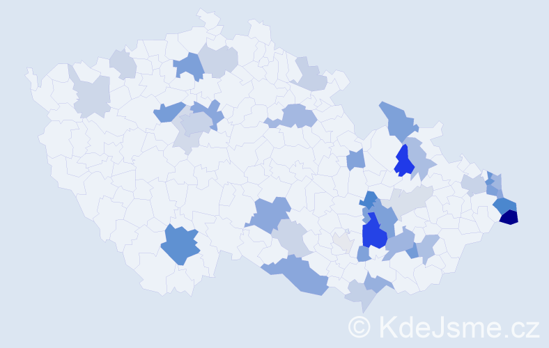 Příjmení: 'Kovalovská', počet výskytů 95 v celé ČR