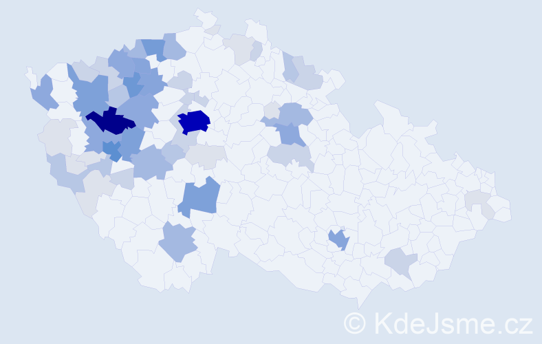 Příjmení: 'Slach', počet výskytů 208 v celé ČR