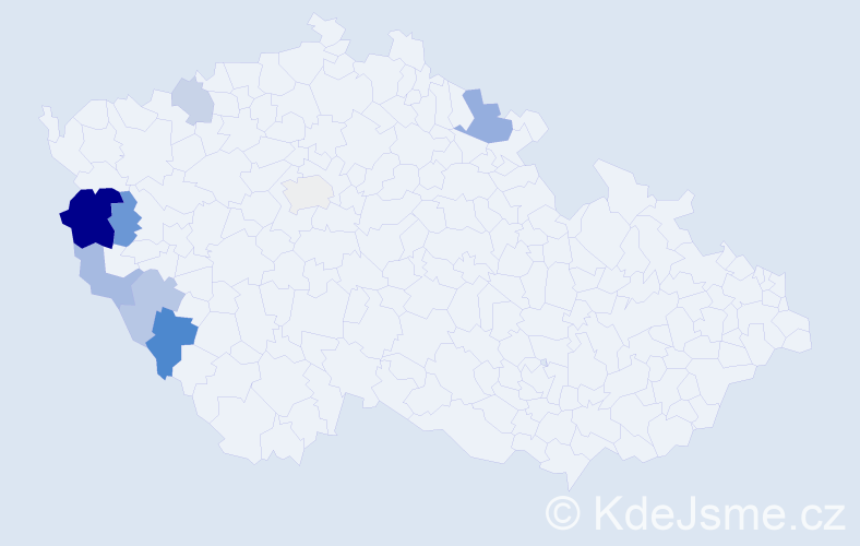 Příjmení: 'Bandžal', počet výskytů 15 v celé ČR