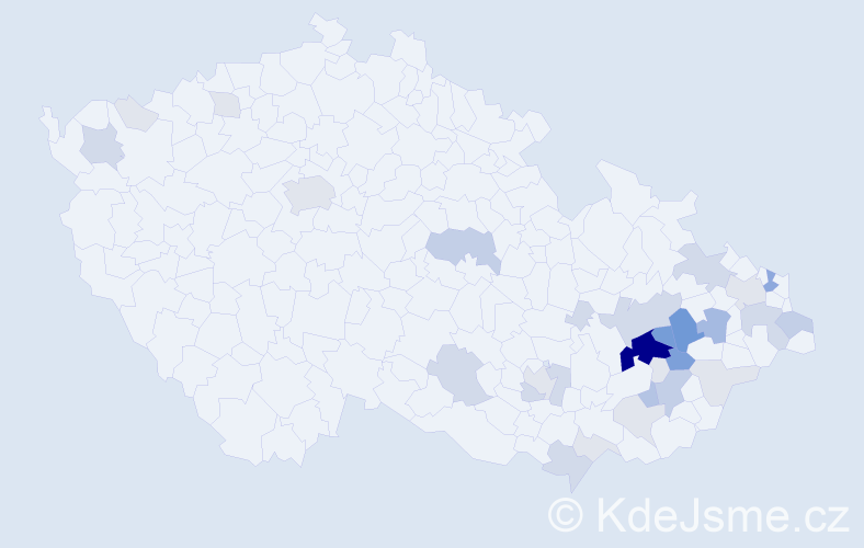 Příjmení: 'Sehnálek', počet výskytů 112 v celé ČR