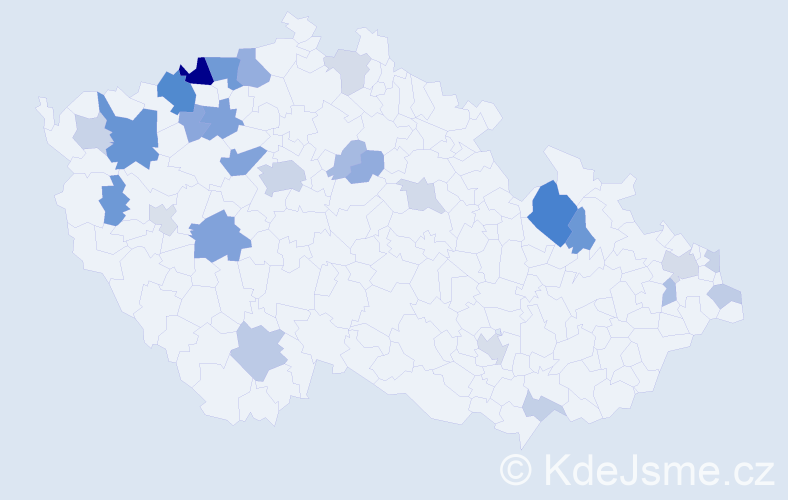 Příjmení: 'Nikolovová', počet výskytů 69 v celé ČR