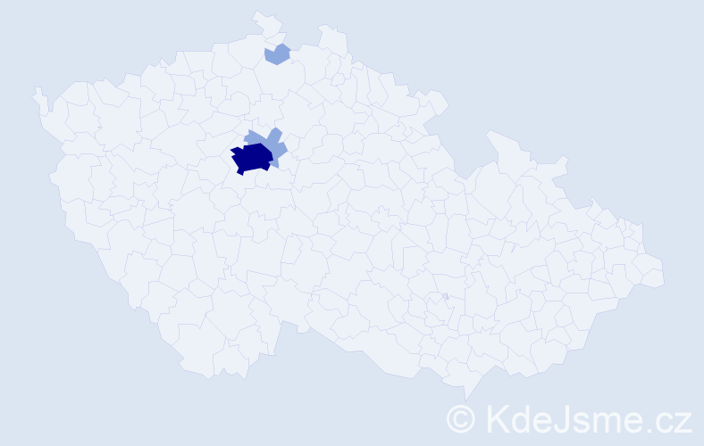 Příjmení: 'Kende', počet výskytů 9 v celé ČR