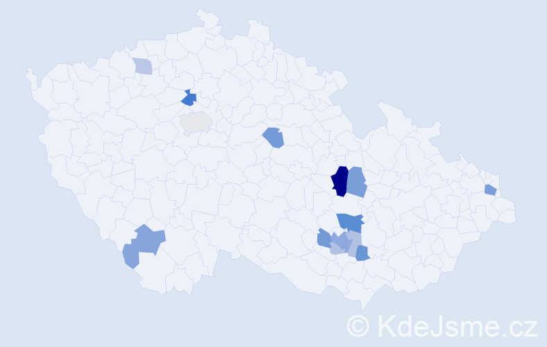 Příjmení: 'Kumhalová', počet výskytů 27 v celé ČR