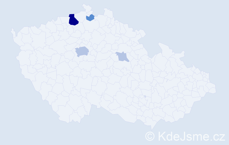 Příjmení: 'Taške', počet výskytů 17 v celé ČR
