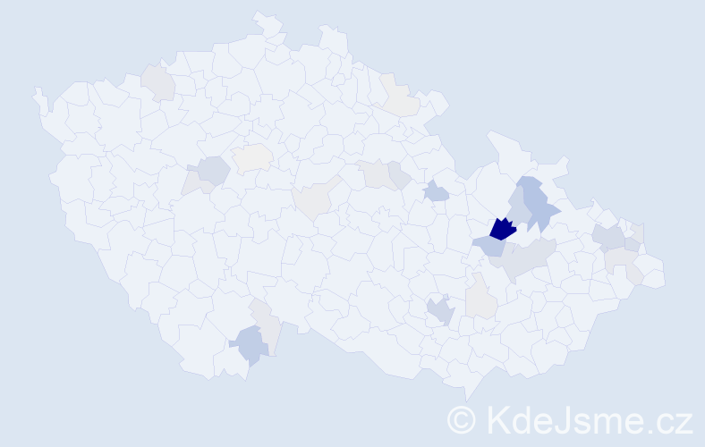 Příjmení: 'Mako', počet výskytů 144 v celé ČR