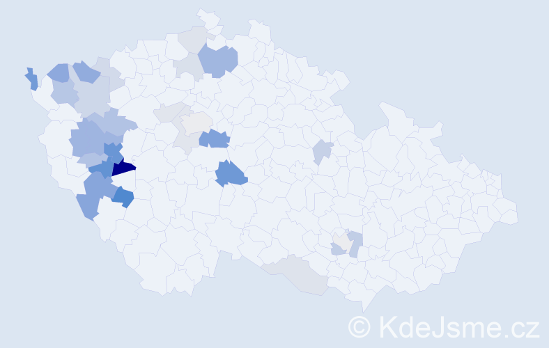 Příjmení: 'Rupert', počet výskytů 70 v celé ČR