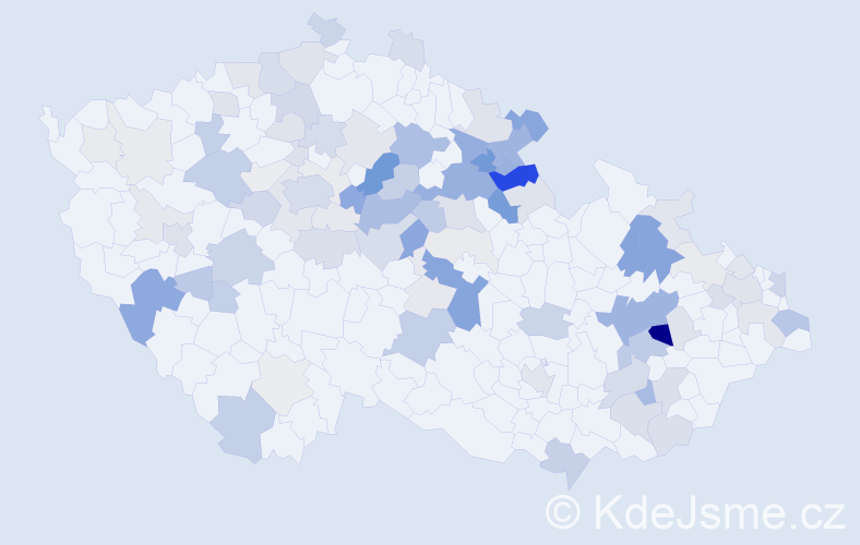 Příjmení: 'Čuda', počet výskytů 300 v celé ČR