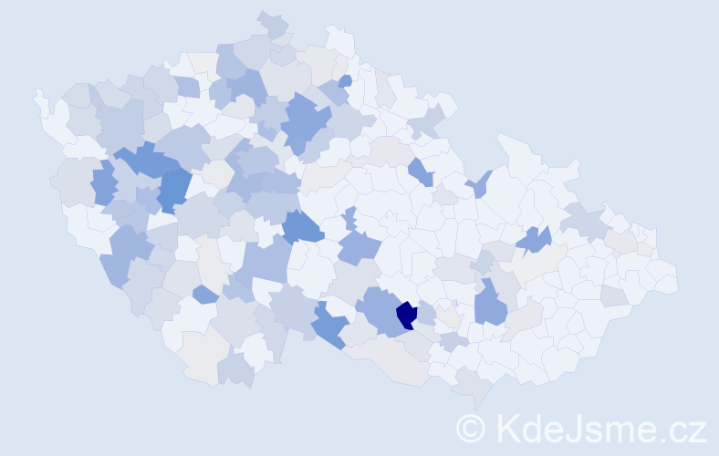 Příjmení: 'Bohuslav', počet výskytů 557 v celé ČR